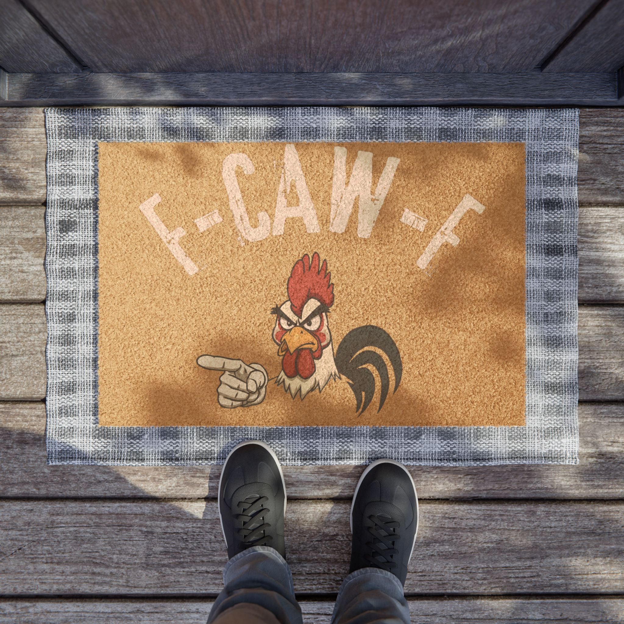 Rooster Doormat with Funny Saying - Perfect for Home Entrance Decor